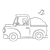 Man Driving Truck Line PNG