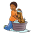 Boy Washing Dog Color PNG
