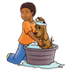 Boy Washing Dog 