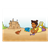 Girl on Beach Color PNG