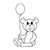 Bear with Balloon Line PDF