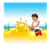 Boy Playing in Sand Color PNG