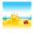 Sand Castle on Beach Color PNG