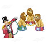 Three Circus Lions