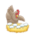 Hen Looking at Eggs Color PNG