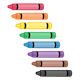 Eight Crayons rainbow colors