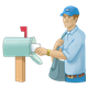 Mailman delivering mail to a mailbox