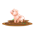 Pig in Mud Color PNG
