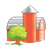 Barn and Silo Color PNG