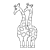 Two Giraffes Line PNG