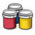 Three Paint Jars Color PNG
