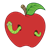 Worm in Apple Color PNG