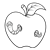 Worm in Apple Line PNG