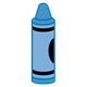 Blue Crayon standing up