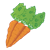 Three Carrots Color PNG