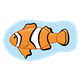 Clownfish with a light blue background