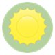 Yellow Sun with a light green background
