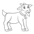 Brown Goat Line PNG