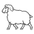 Smiling Sheep Line PNG