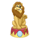 Circus Lion on a red and yellow stand