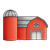 Red Barn and Silo Color PNG