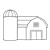 Red Barn and Silo Line PNG