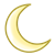Yellow Crescent Moon Color PNG