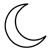 Yellow Crescent Moon Line PNG