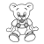 Button Bear Sitting Line PNG