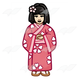 Girl in Pink Kimono
