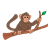 Monkey on a Branch Color PNG