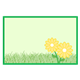 Two Yellow Flowers with green grass, background, and border