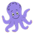 Purple Octopus Color PNG