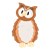 Owl with Curved Beak Color PNG