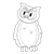 Owl with Curved Beak Line PNG