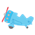 Blue Airplane Color PNG