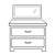 Dresser with Mirror Line PNG