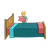 Girl Making a Bed Color PNG