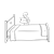 Girl Making a Bed Line PNG