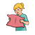 Girl Holding Pillow Color PNG