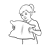 Girl Holding Pillow Line PNG