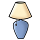 Blue Lamp with a cream-colored lampshade
