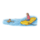 Swimming Scene with a mom on a raft and a boy swimming