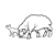Lamb and Adult Sheep Line PNG