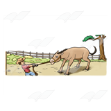 Boy Pulling Mule