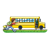 Boy Running to Bus Color PNG
