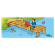 Boy Fishing on a dock extending from land