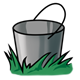 Silver Bucket in grass