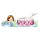 Girl Watching Cake 