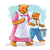 Mom and Bear 1 Color PNG